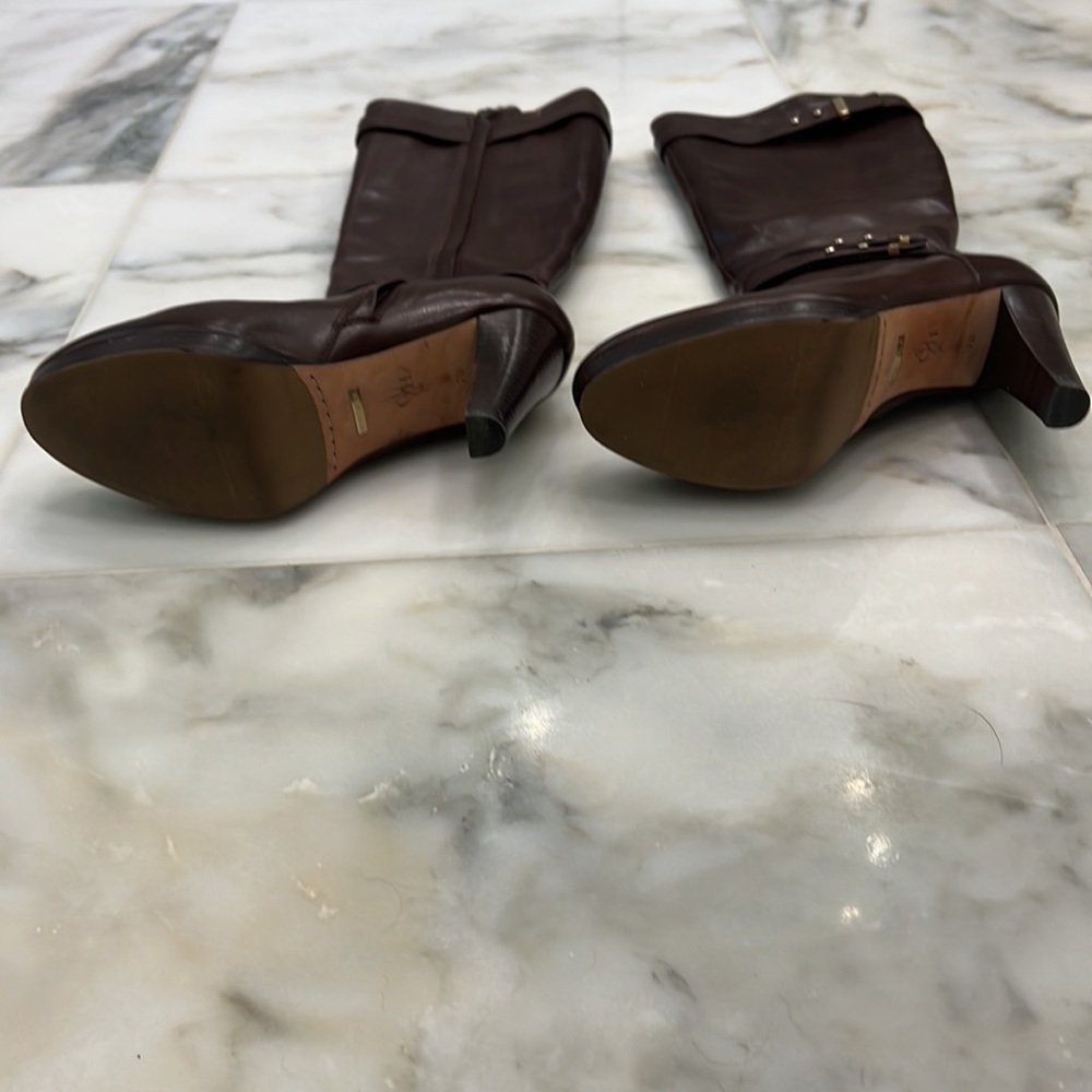 Cole Haan Nike Air Knee High Boots. SZ 7. Dark Brown. 4 in heels. Brass detail. - Picture 8 of 15